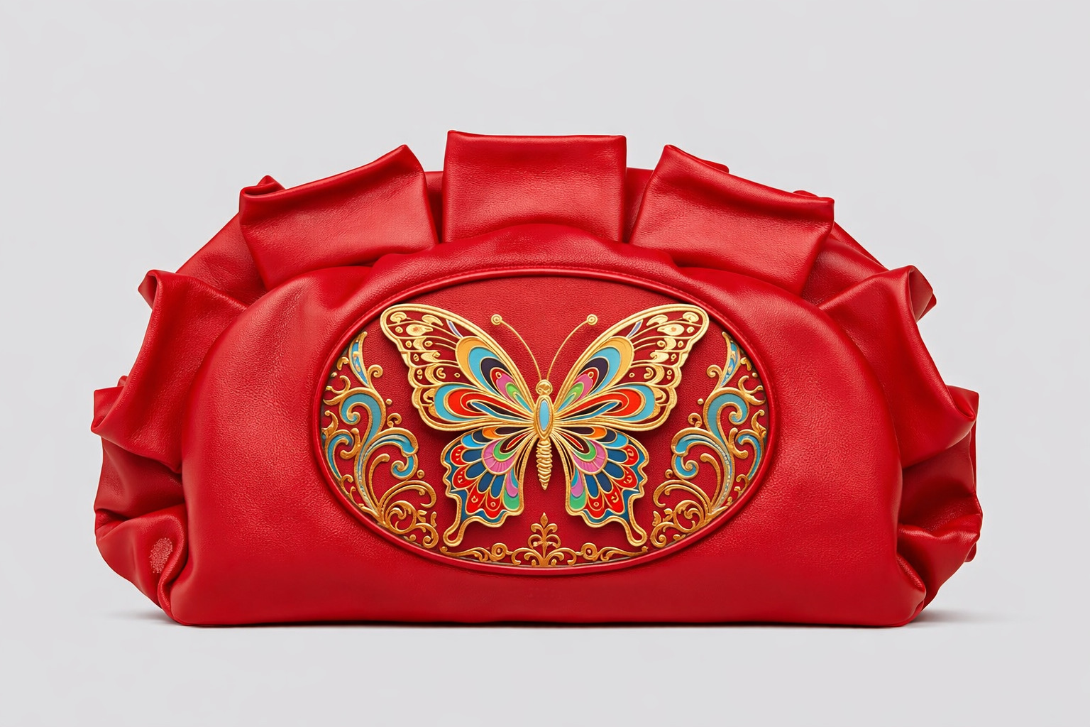 Bold Red Clutch Bag - Image 7